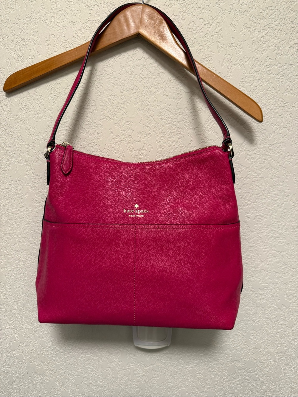 kate spade Fuchsia (hot pink) pebbled Leather Shoulder Bag